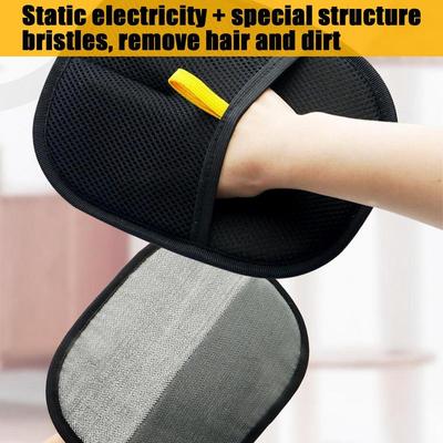 Pet Grooming Glove Reusable Double-Sided Pet Hair Remover Gloves Static-Free Hair Stripping Mitts Cat Hair Cleaning Tool