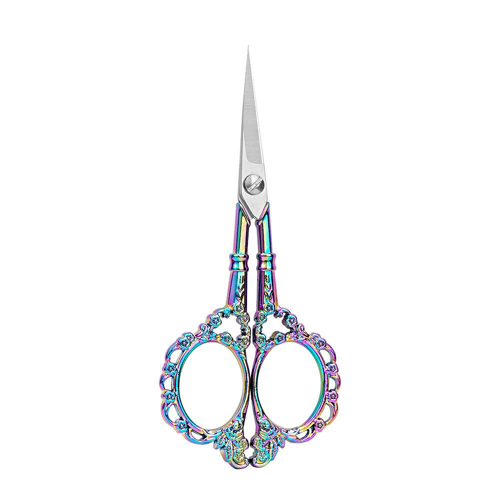 New European Retro Plum Blossom Scissors Household Stainless Steel Scissors Cross Stitch Thread Window Grilles Scissors Hand-cut