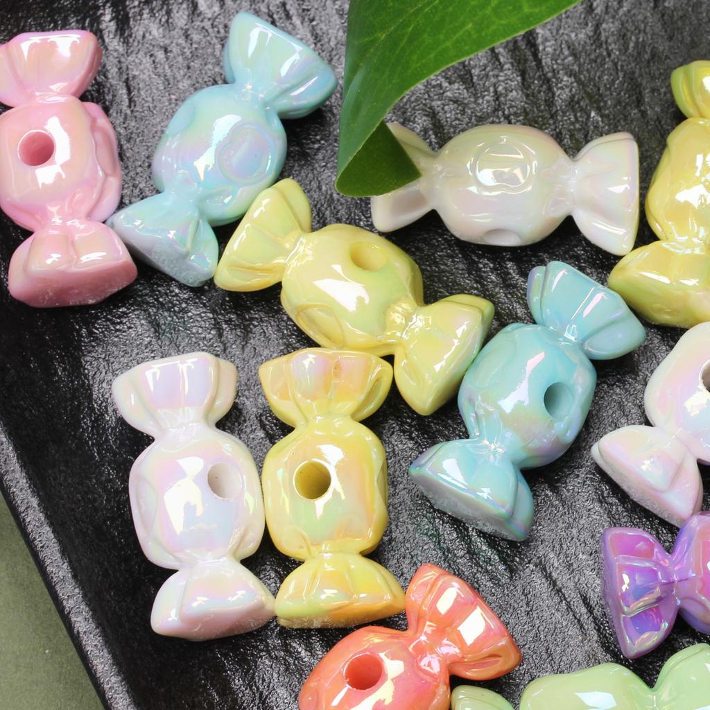 DIY Perlenzubehör Handwerk 10 Stück Bonbonperlen Handgefertigte Materialanhänger DIY Schmuckherstellung Acryl für Halsketten Ohrringe mit Loch 13,2 mm * 28,7 mm