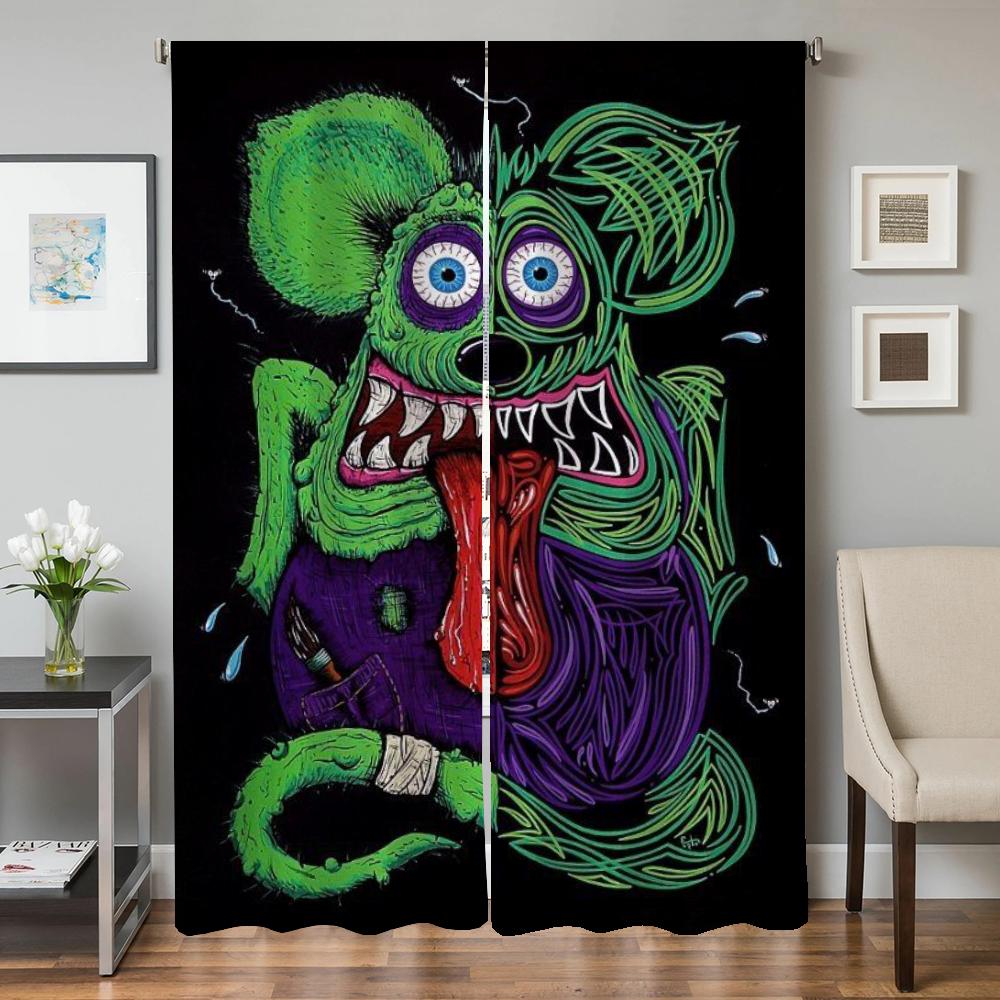 

Curtains Window Doors Curtain Room Bedroom Decoration Partition Kitchen Living Home Interior Darkening Made Of Polyester Decor Treatment W100*H130(CM)-Grommet top&2PCS