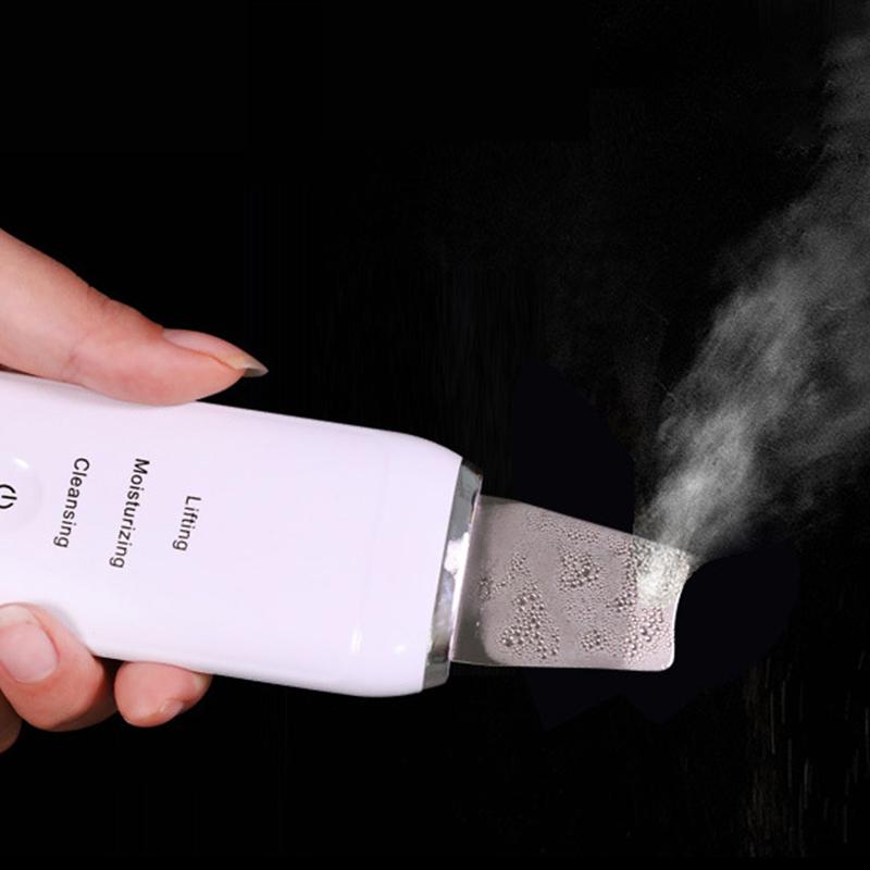 Nettoyeur à ultrasons puissant Scraber pour la peau Rechargeable Grattoir à ultrasons Nettoyeur de visage Lifting Pelle d'élimination des peaux mortes