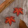 Autumn Maple Leaf Dangle Earrings Orange Earrings Novelty Plant Jewelry for Women and Girls Nature Series Present