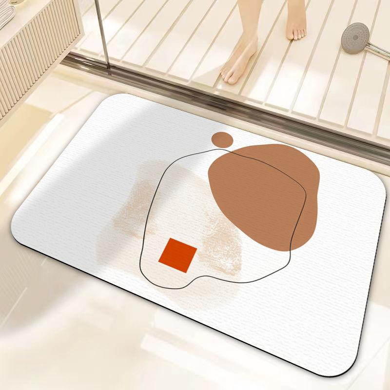 Simple Light Luxury Style Diatom Mud Floor Mat Bathroom Non-Slip, Dirt-Resistant And Wear-Resistant Foot Mat Bathroom Water-Absorbing Quick-Drying