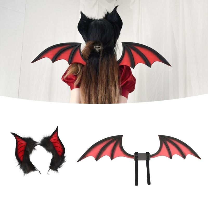 Bat Ears Headbands Teens Anime Cosplay Hairband Women Faux Furs Plush Hair Hoop for Cosplay and Themed Parties