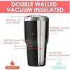 30oz Stainless Steel Insulated Travel Tumbler Set 8 Pack with Lid Straws & Cleaning Brush Double Wall Vacuum Sealed Coffee Cup