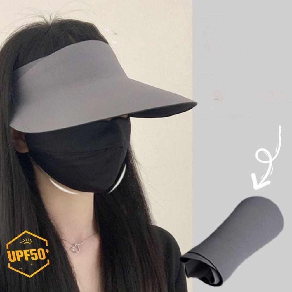 UV Protection Sunscreen Empty Top Cap Large Brim Visor Cap Fashion Summer Sun Hat  Sunshade