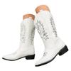 Damen Stiefel für extra weite Waden Größe 12 Damen Mode und vielseitige Westernstiefel Damen Retro Langstiefel Botas Para Mujer