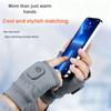2 Pcs USB Graphite Quick Heating Gloves Game Office Outdoor Half Finger Smart Temperature Control Long Battery Life Warming Hand Warmer