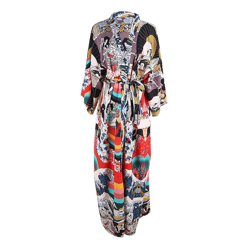 European & American Loose Long Beach Cardigan - Sun Protection Bikini Cover-Up Swimsuit Outerwear