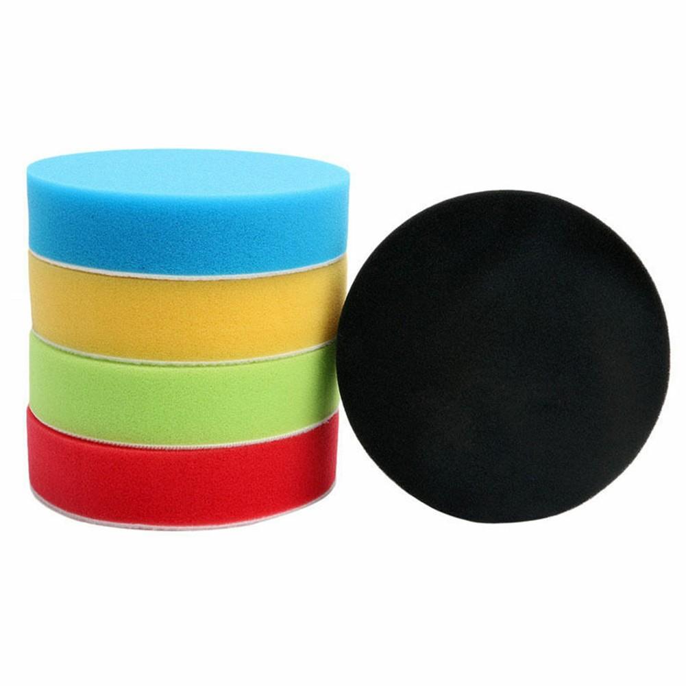 5Pcs Set 3/4/6 Inches Car Buffing Pad Set Sponge Pads For Car Polisher Power Tools Accessories Round Flat Polishing Buffer