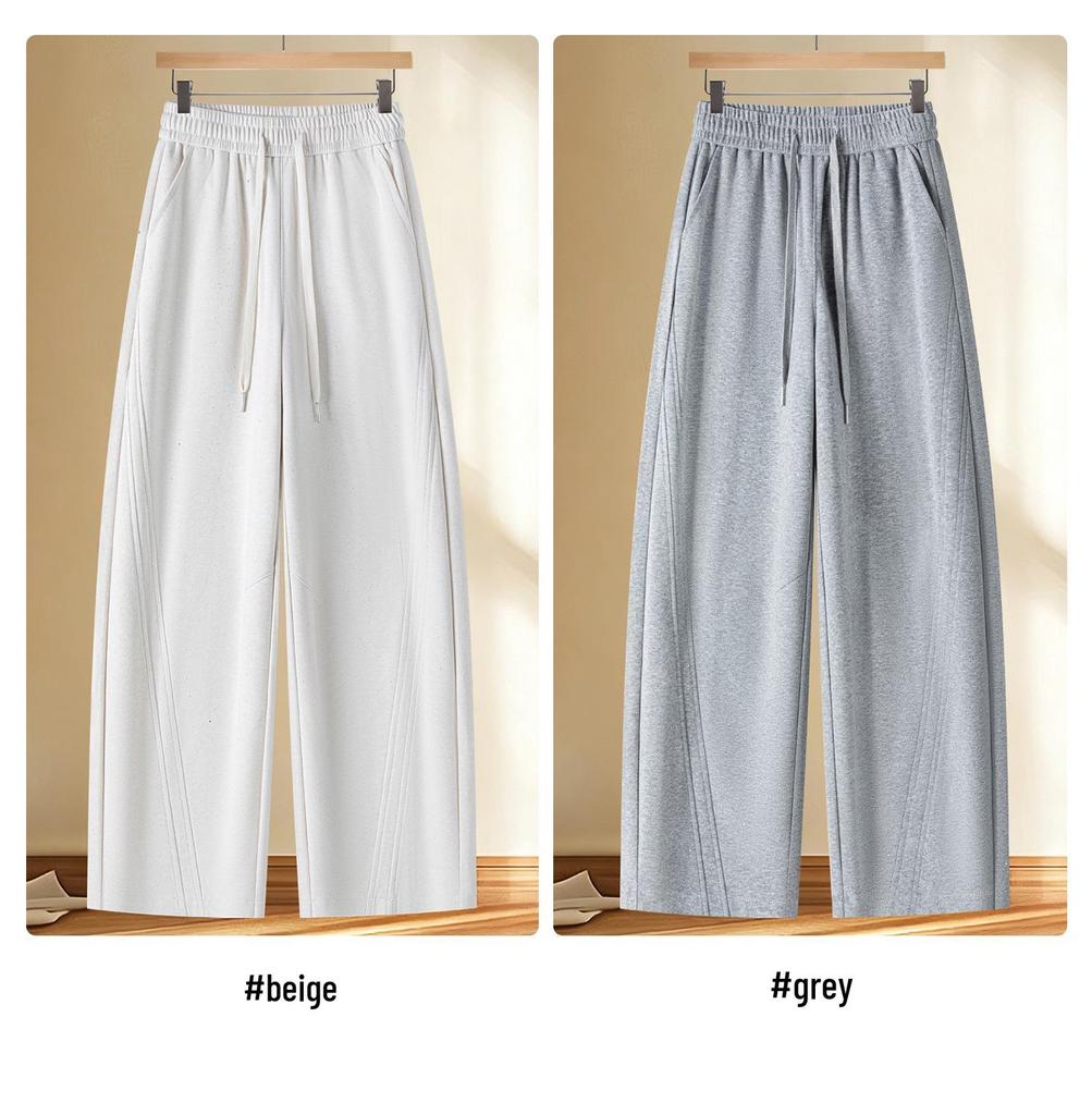 Spring 2026 Red Rhinestone Wide-Leg High-Waist Sweatpants for Women