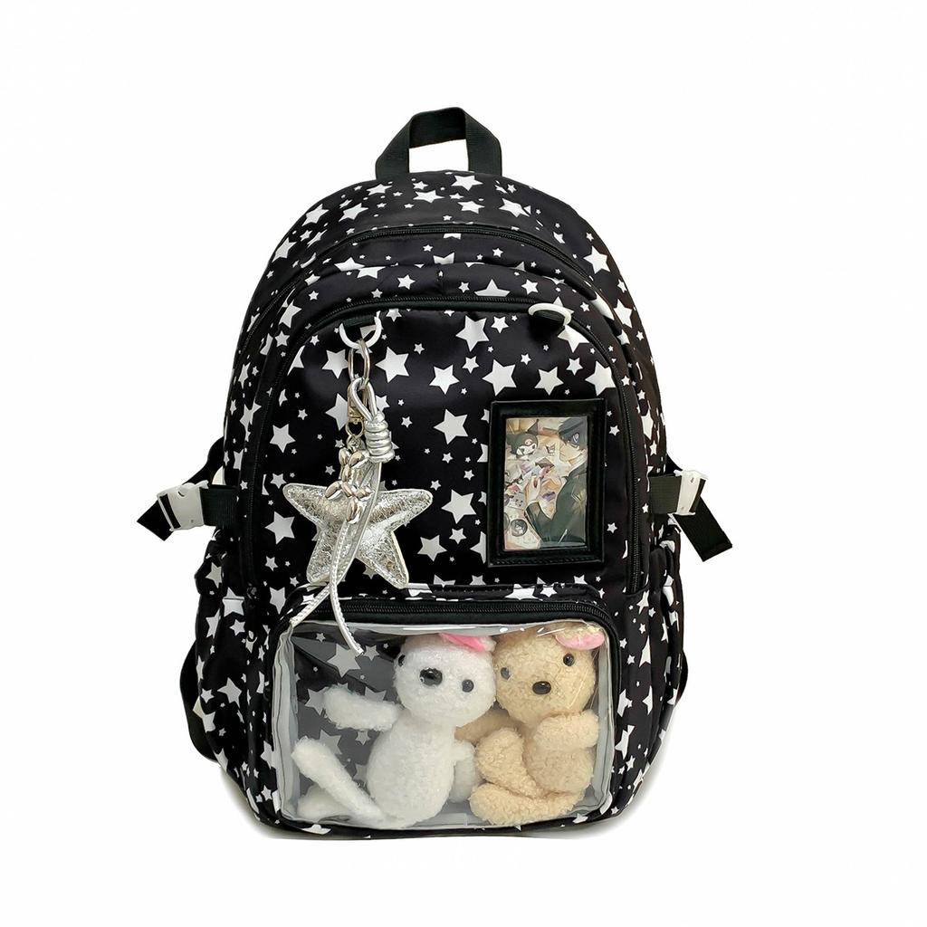 Star schoolbag ins niche high value junior high school students large capacity 2025 new student pain bag backpack women