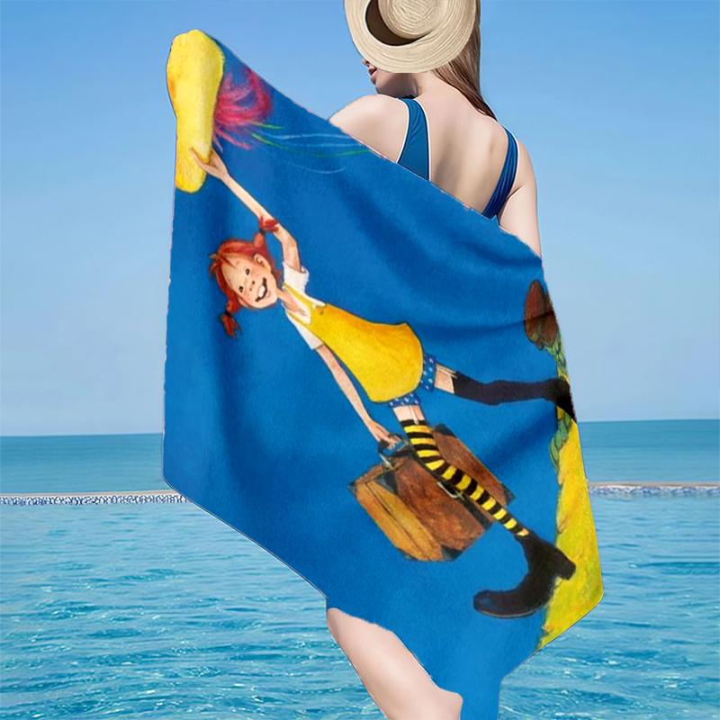 Pi-ppi And Horse Friendship Beach Towel, Super Soft Microfiber, Gift for Her/Him, Birthday, for Pool, Beach, Travel, Home Decor Fan gifts