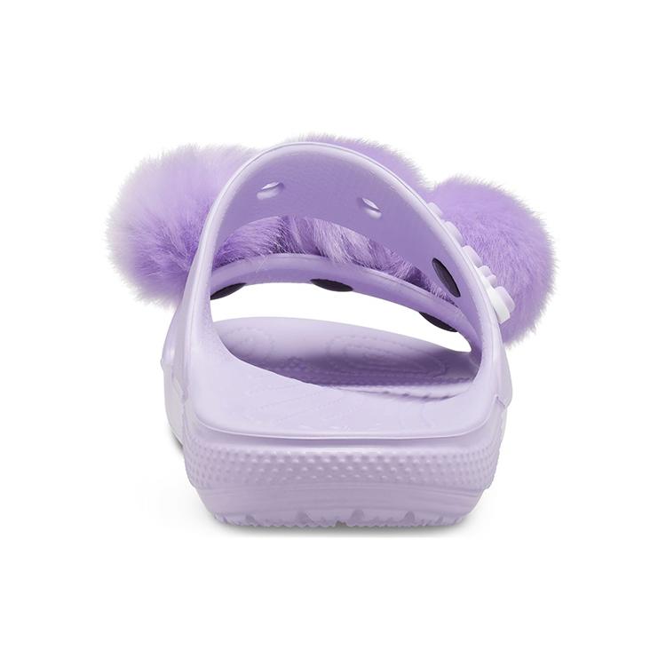 Crocs Classic Fur Sure Slip On Sandals 'Lilac' Women's 207405-530