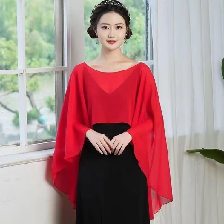 Breathable Polyester Yarn Shawl Wrap For Women Outdoor Activity Sun Protective Capes Scarf for Vacation and Formal Event