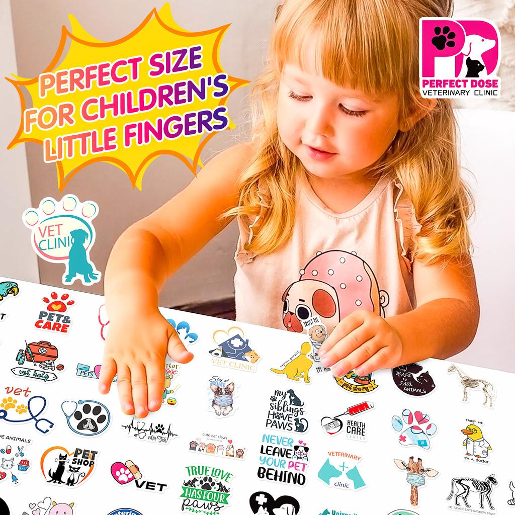 50 Veterinary English Stickers New Style Pet Hospital Chemistry Pharmacist Cartoon Doodle Stickers