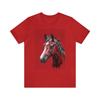 Pferde-Kunstwerk auf Baumwoll-T-Shirt für Damen und Herren Rundhalsausschnitt Kurzarm Ganzjahres-Freizeitmode Weich Für Draußen Bequem