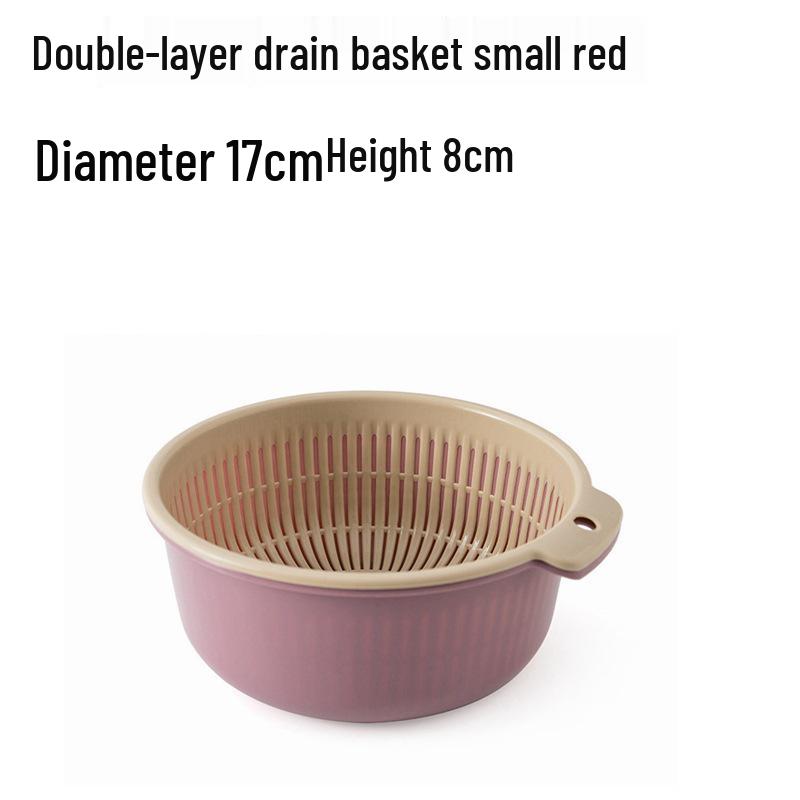 

Super Thick Double-Layer Vegetable & Fruit Washing and Draining Basket - Food Grade, Multifunctional for Kitchen and Living Room