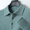 Men S Solid Polo Neck Long Sleeve Pullover Wool Sweater