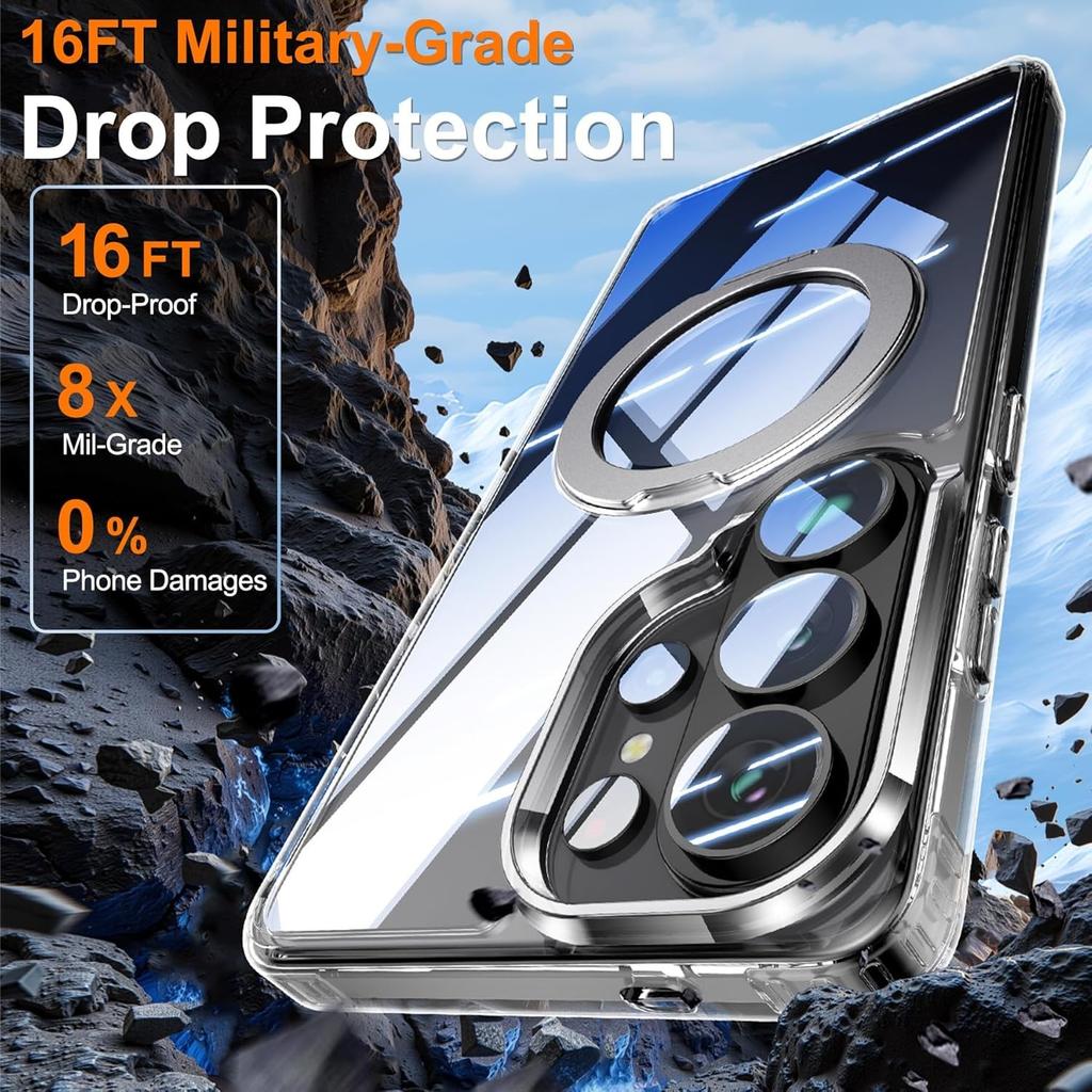 360° Magnetische Halterung Hülle Für Samsung Galaxy S26 Ultra S25 S24 Plus S23 Für Magsafe Klare Ständer Halter Kabelloses Lade Cover