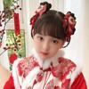 Hair Accessories Children New Year Hairpin Hanfu Headdress Red Bow Hair Clip  Children