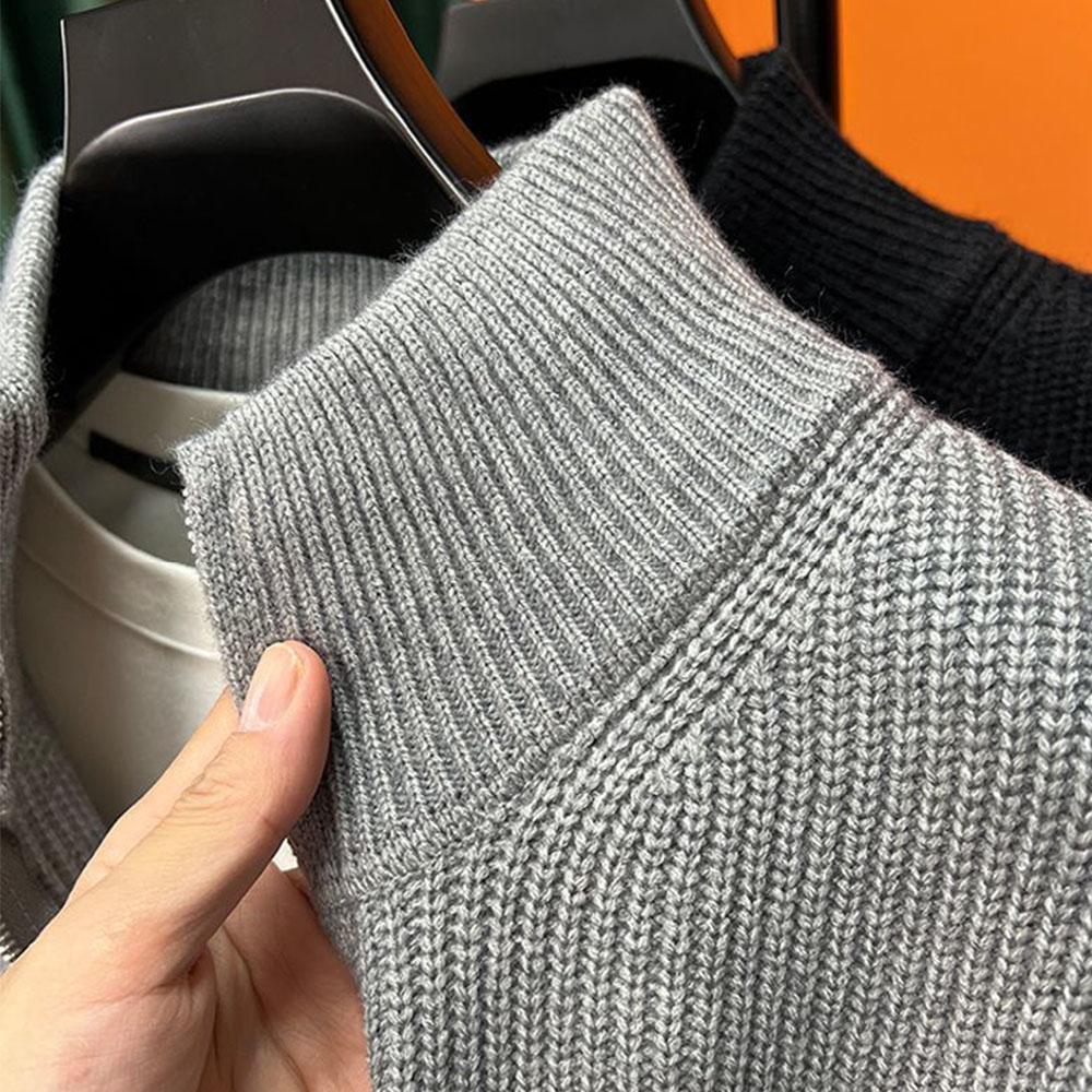 Erkek Stand Yaka Örgü Triko Kazak Üstler Bluz Kışlık Giysiler Mont Sweatshirtler Erkekler İçin Hırka Kazak