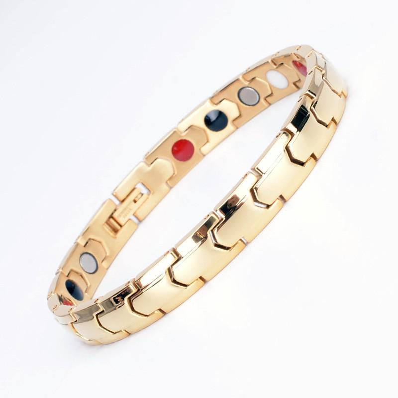 European and American Popular Magnetic Health Bracelet with Pointed Bottom, Vacuum Plated, Anti-Radiation & Anti-Fatigue.