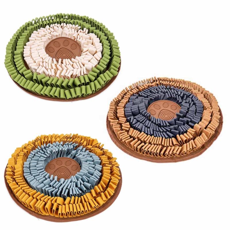 Dog Snuffle Mat Interactive Treat Puzzle Toys Slow Feeder with Licking Mat Improving Intelligence for Puppy 19" x 19"