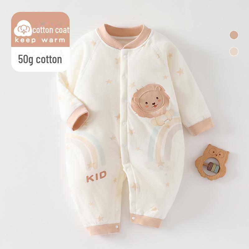 

Стеганый хлопковый комбинезон для новорожденных: Весенне-осенняя утепленная пижама и комплект для ползания 66cm (11-14 lbs)