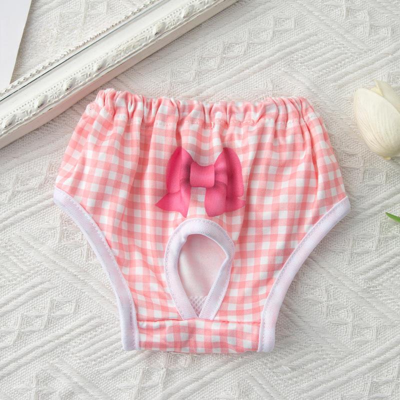 Pet Diaper Pants Female Dog Sanitary Pants Washable Reusable Heat Period Pet Underwear Hygiene Shorts Adjustable Soft Printed Small Pets