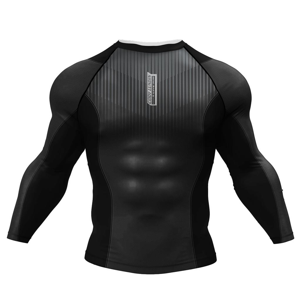 T-shirt de compression pour homme Cody Lundin Tattoo pour la salle de sport Masculin Sublimation Manches longues Rashguard BJJ Jiu Jitsu Boxe Maillot Personnalisé