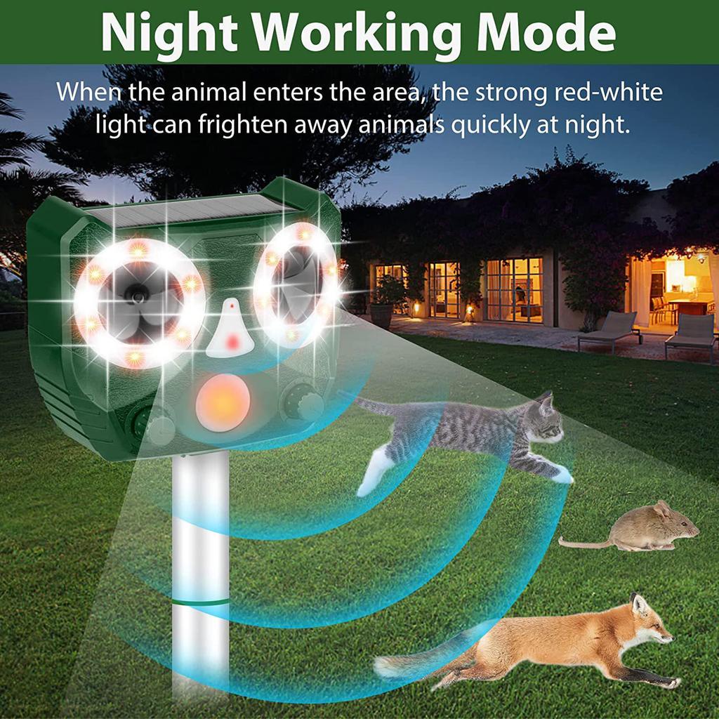 Ultrasonic Solar Animal Repellent: Bird, Cat & Rat Deterrent