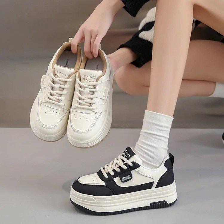 Girls' little white shoes platform-soled versatile 2025 new popular autumn fashion campus leisure sports heightening board shoes women