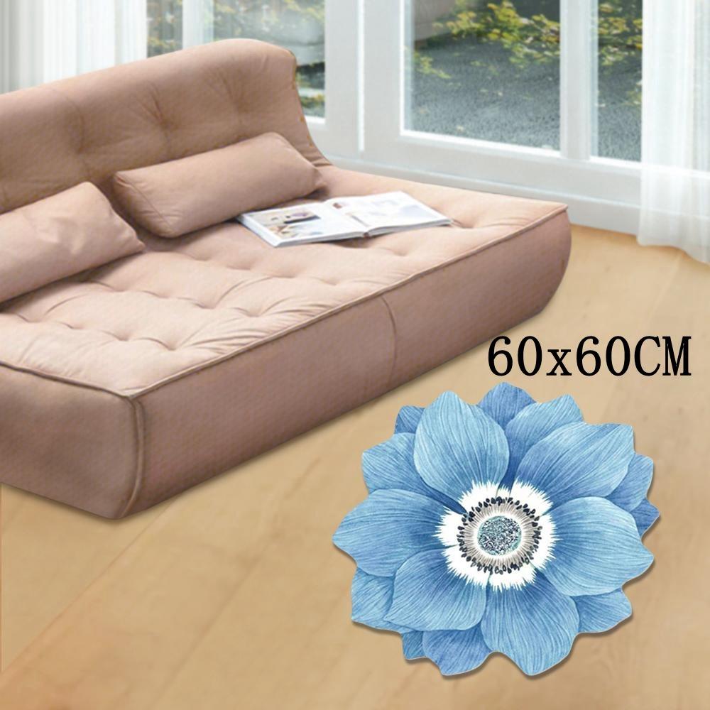 Pastoral Lotus Floor Mat Special-shaped Door Gasket Flower Carpet Living Room Tea Table Bedside
