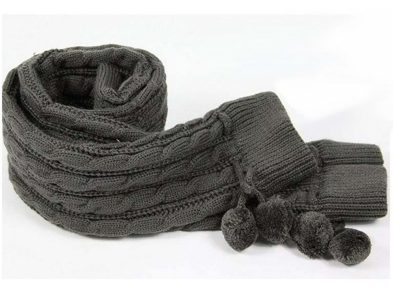 Extra Long Cable Knit Over-the-Knee Leg Warmers with Pom Pom