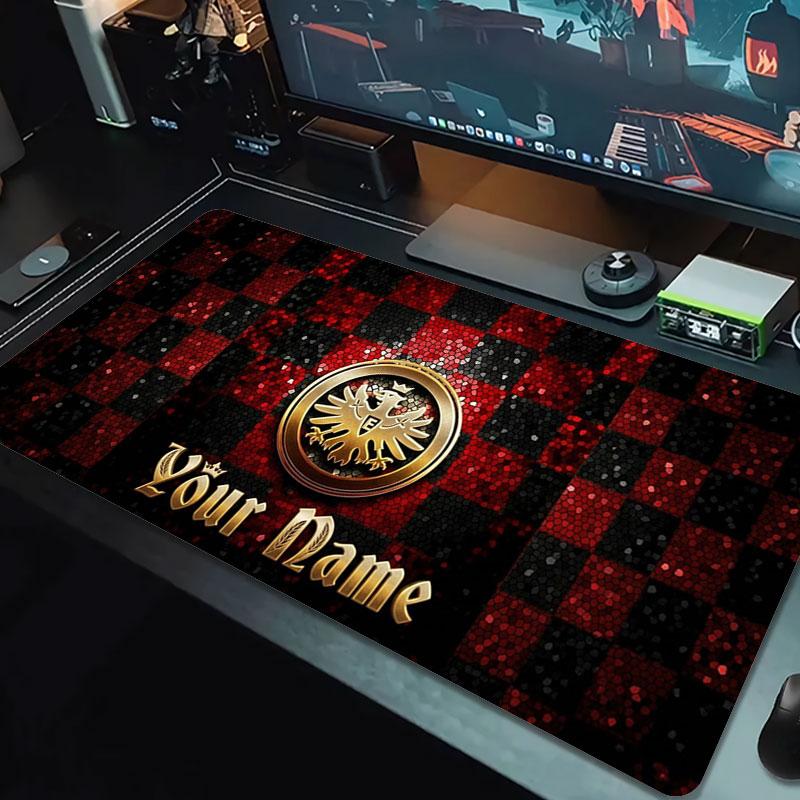 Eintracht Frankfurt Benutzerdefinierter Name Große Größe Mauspads Große Gaming-Tischauflage Rutschfest Laptop Tablet Großes Mauspads XXL Matte Mini-PC-Spielmatte Mit Schloss