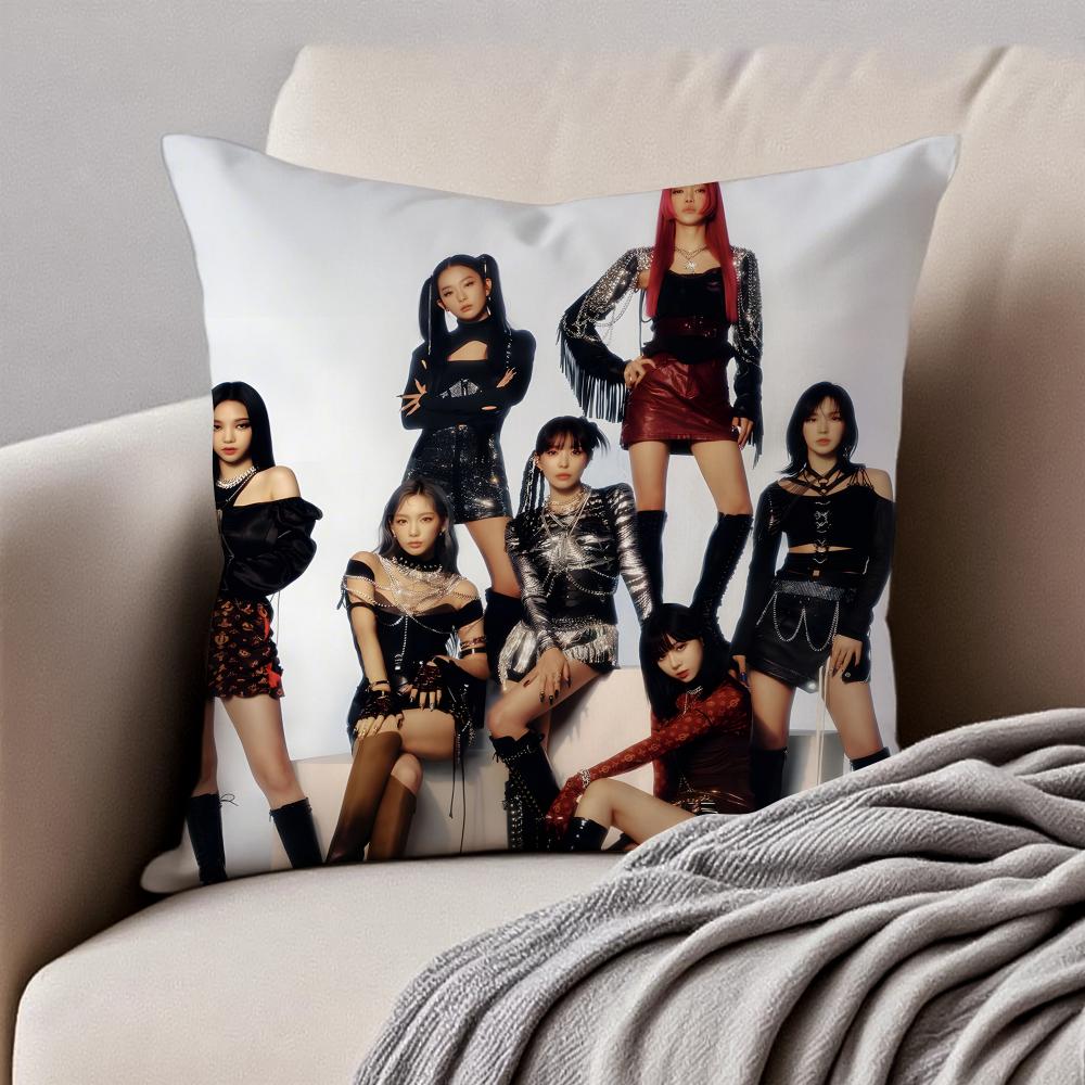Kpop Korean Girl Group GGirls Generation Cushion Cover Pillowcase Antidustmite Invisible Zipper Short Plush Sofa Cushion