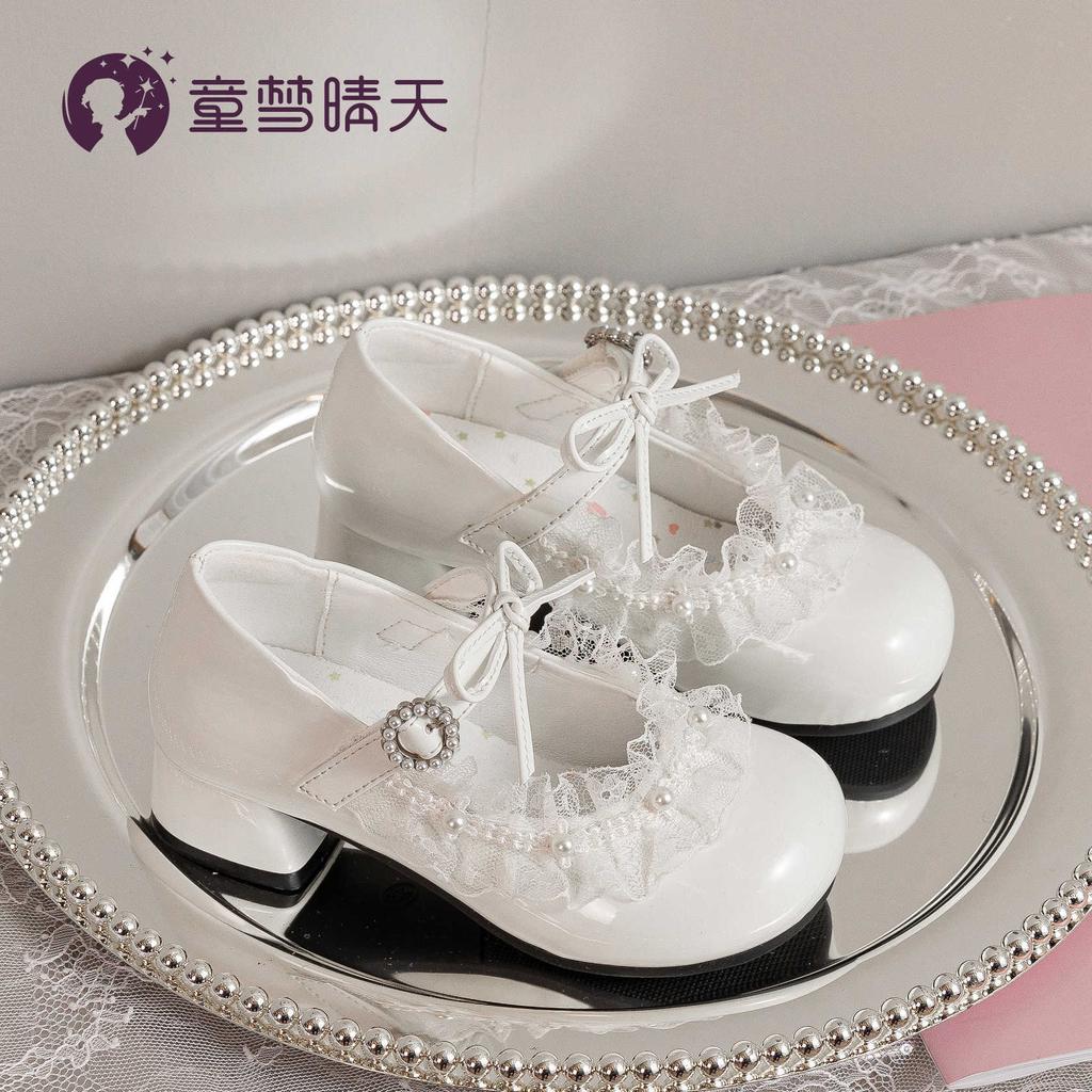 Size 26-37 Girls Princess Shoes Spring New Children's Shoes Pink High Heels Soft Sole Girls Dress Shoes Single Shoes
