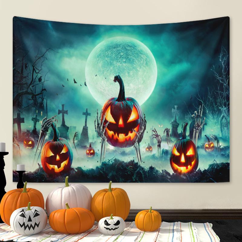 Halloween Horror Moon digitalprinted polyester tapestries living rooms bedrooms macrame wall hanging room decor aesthetic