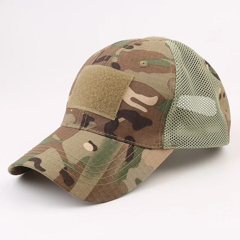 Camouflage Outdoor Baseball Caps Mesh Tactical Hiking Fishing Sport Adjustable Snapback Contractor Dad Hats Men Women