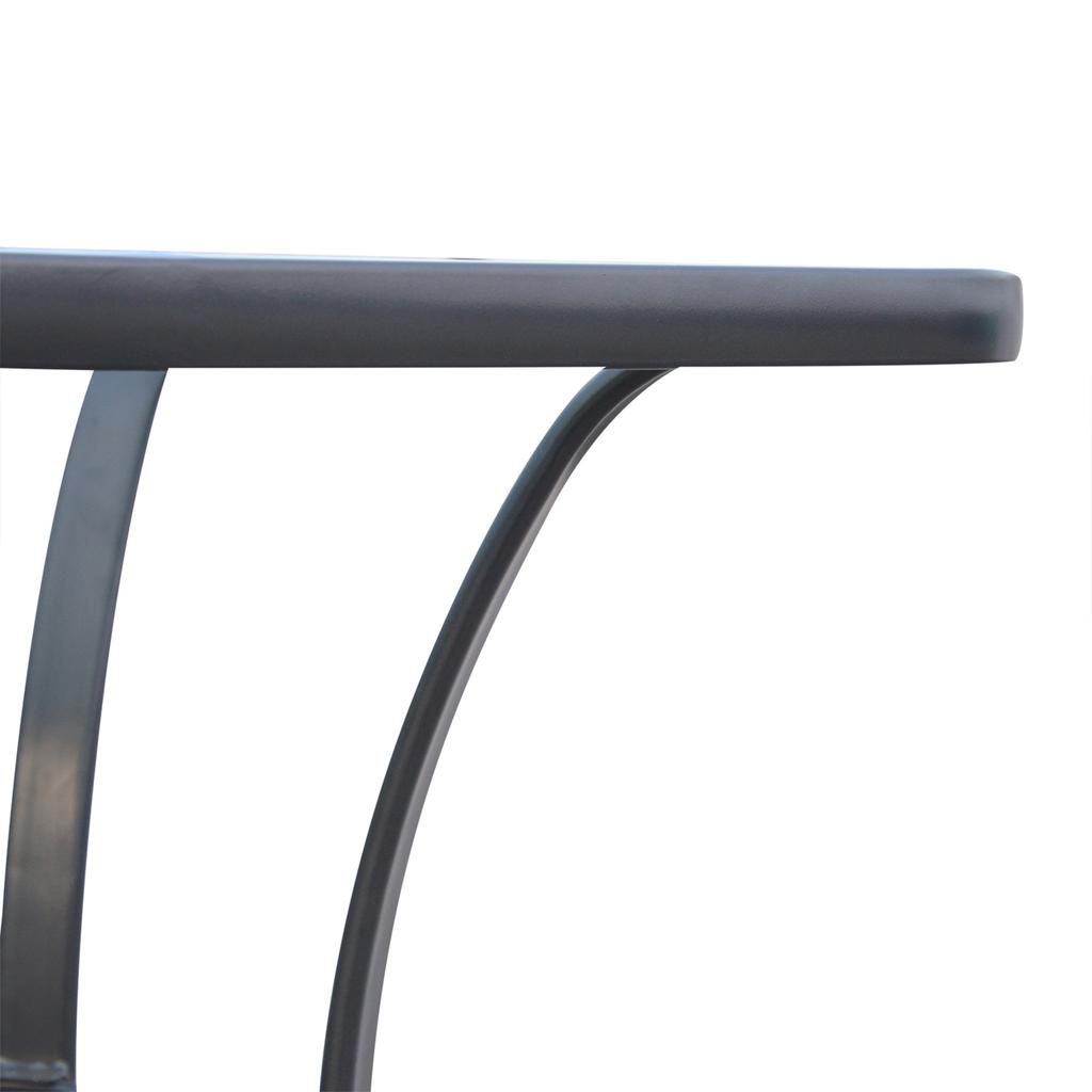 Gartentisch Bistro Tisch Glastisch Sicherheitsglas+Metall Schwarz L68,5xT68,5xH84cm