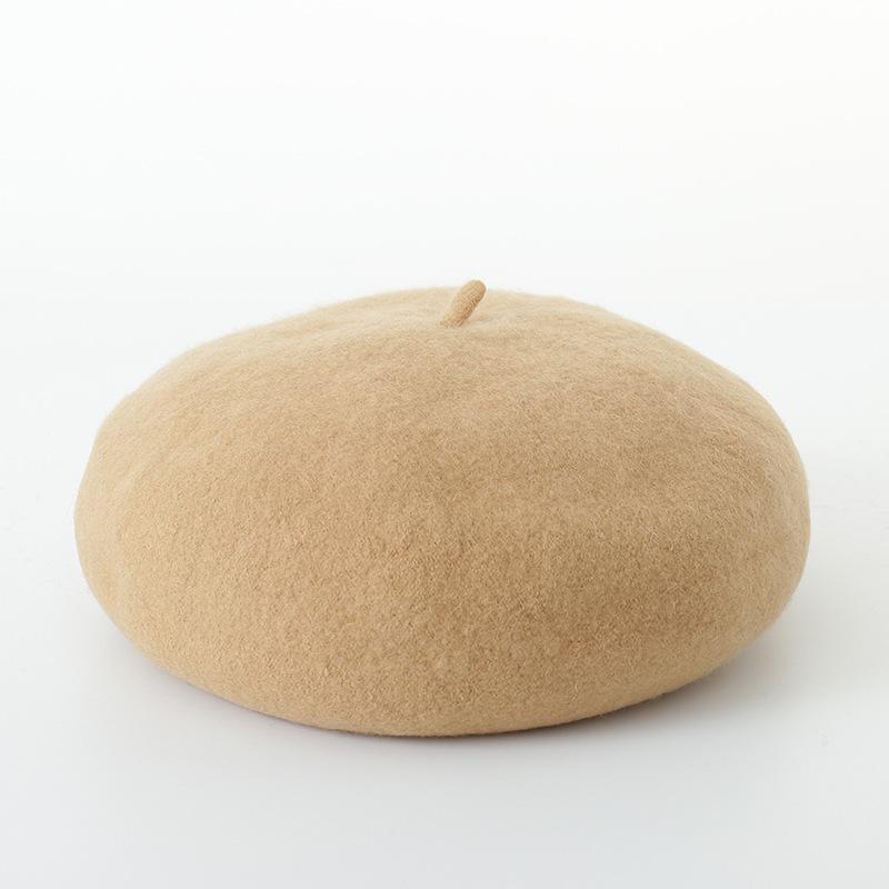 Large Head Circumference Simple Large Size Three-Dimensional Wool Beret Women'S Warm Literary Woolen Painter Hat