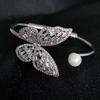 Linda's Butterfly Cut-Out Zircon & Pearl Adjustable Bangle for Women