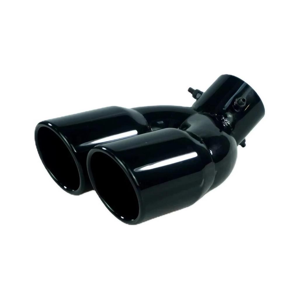 Pureseek Muffler Downward Dual Universal Car Aero Stainless Steel Cutter, Facing, Outlet, Black, Muffler, Tailpipe, Parts, Custom, (Black)
