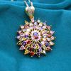 Pendant Necklace  Multicolored With Cubic Zirconia Luxurious And Creatively Retro Piece Is Ideal For Weddings Valentine'S Day
