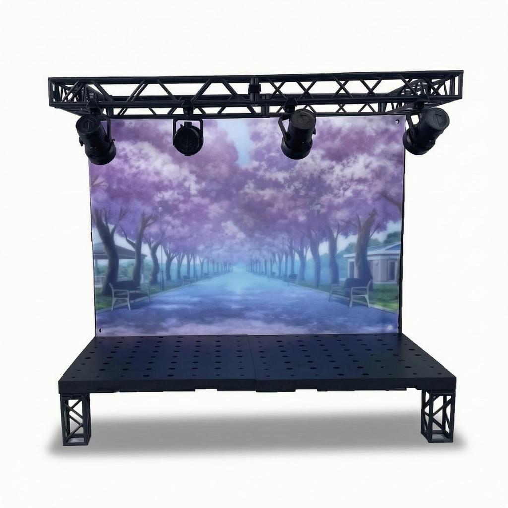 Display Stage with Lights DioramaStyle Figure Modular for Collectors, Photographers,
