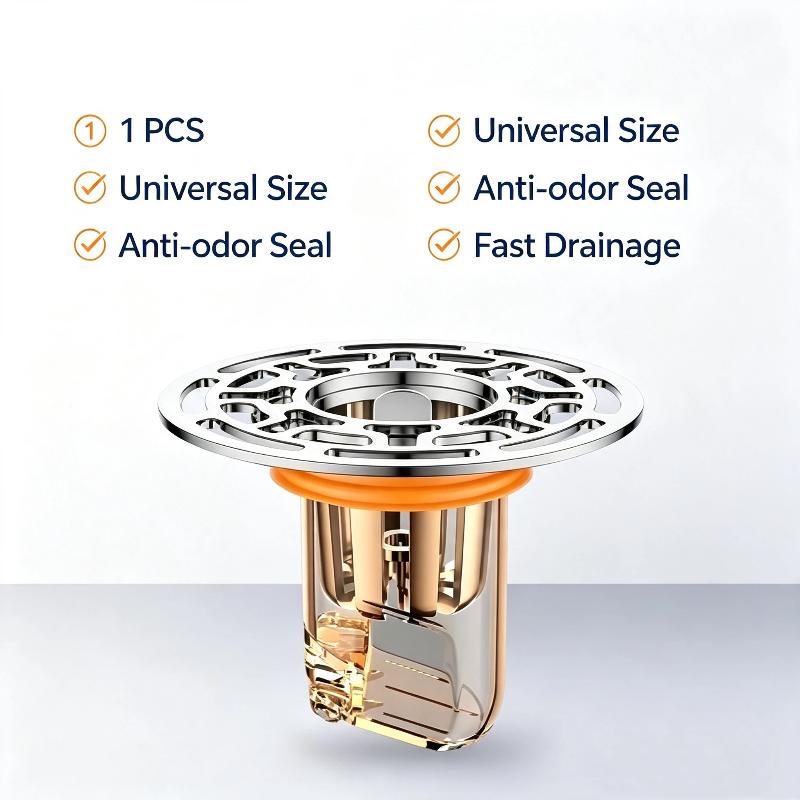 Stainless Steel Universal Floor Drain Core Odor Proof Anti Clog Filter For Bathroom Shower Kitchen Use