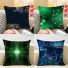 Circuit Board Pattern Design Cushion Cover Natural Linen Organic Fabric DoubleSided Printing Room Sofa Decor Pillow Case