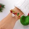 Christmas Santa Claus Snowflake Gingerbread Cane Snowman Tree Candy Crystal Beaded Bracelet For Women Men Holiday Jewelry Gift