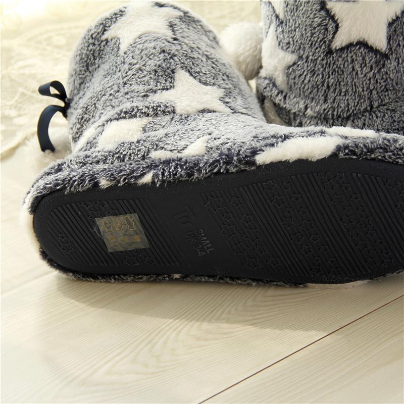 Women's Fluffy Fleece Indoor Boots Winter Warm Slippers for Home Slip on Plush Shoes EVA Lightweight Comfort House Shoes for Bedroom